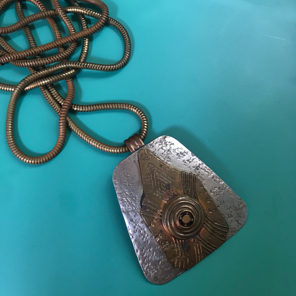Vintage Majorie Baer Sf Mixed Metal Necklace